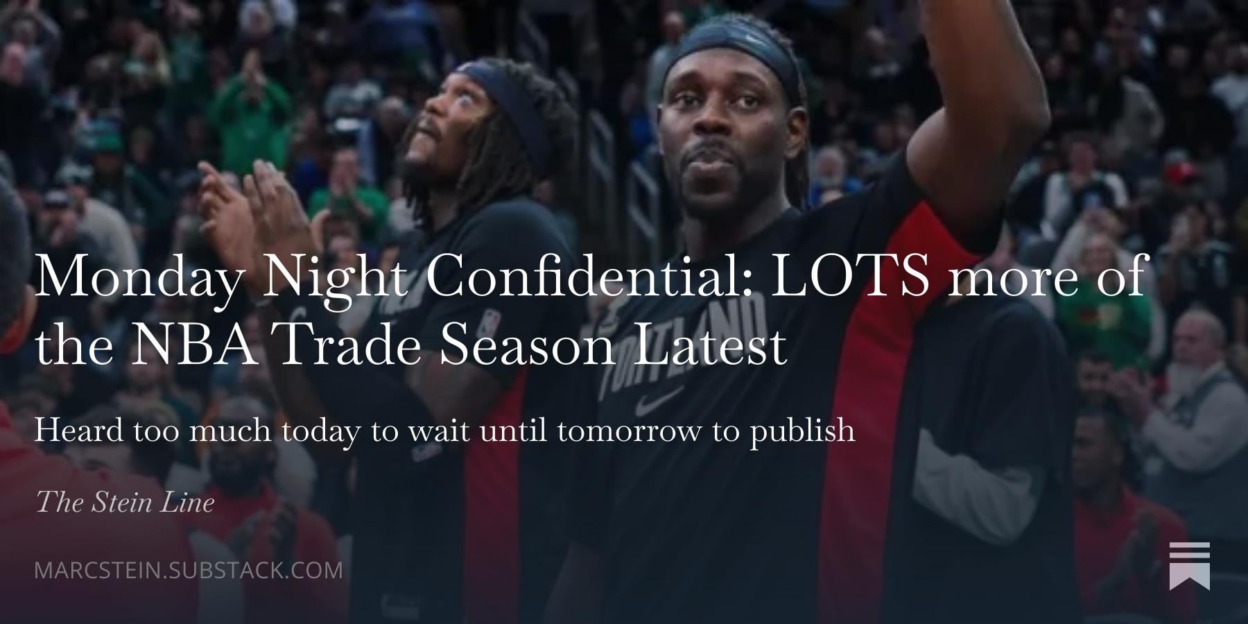 [Stein] The New York Knicks have explored pathways to try to acquire Portland's Jrue Holiday.