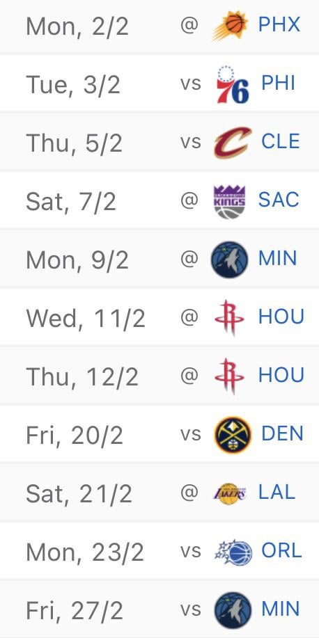 February is gonna be a tough month. How many wins can we get here?