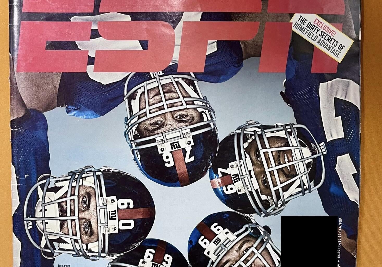 Back when our O-line was so good they made the cover of ESPN…