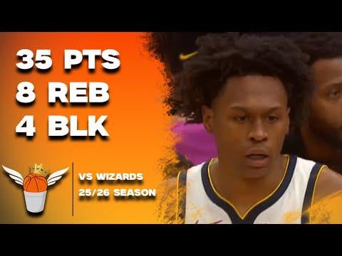Peyton Watson Career High 35 Points/4 Blocks vs Wizards Full Highlights! (1/22/2026)