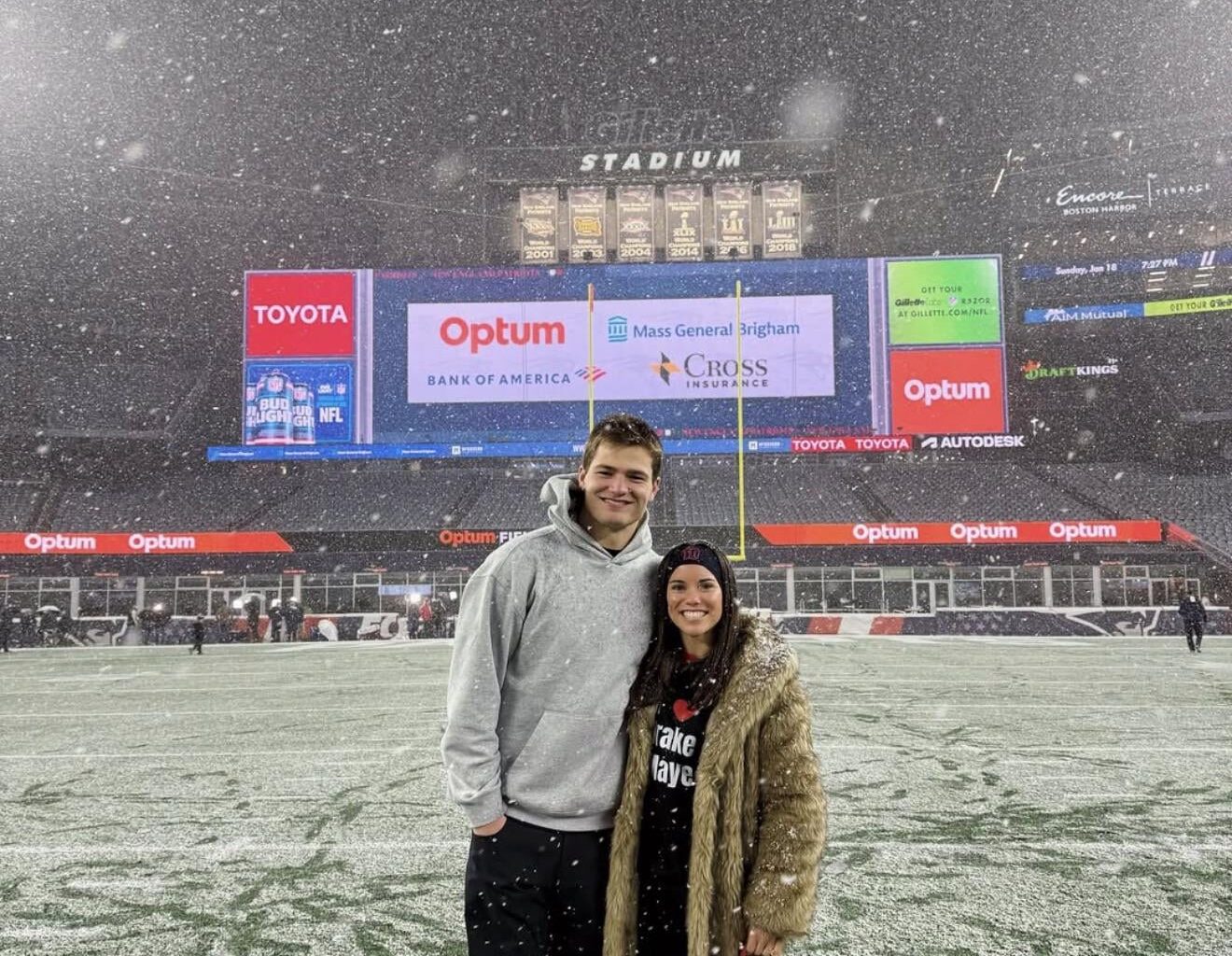 Drake and Ann Michael Maye after the game