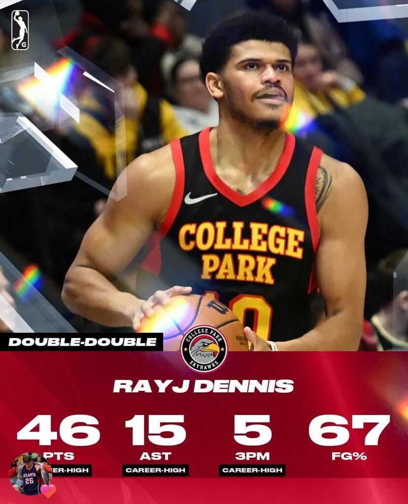 Meanwhile RayJ Droppin a 46 piece as a CPSkyHawk!!!!