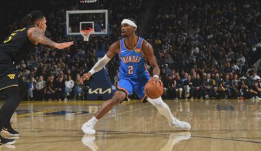 Shai Gilgeous-Alexander Photo From Last Night. Look at that footwork.