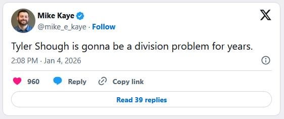 Tyler Shough is gonna be a division problem for years.