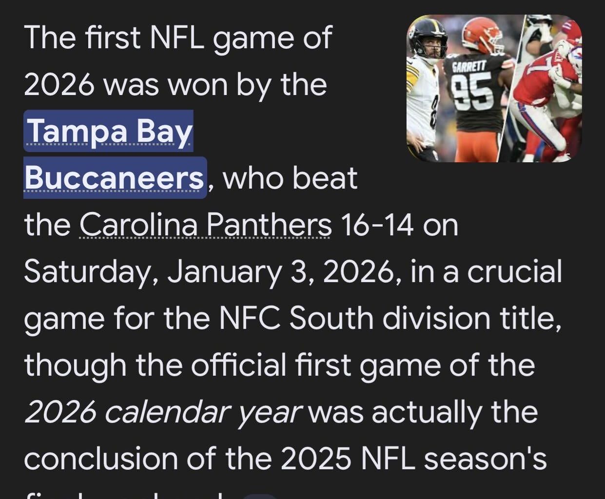 We won the first game of 2026