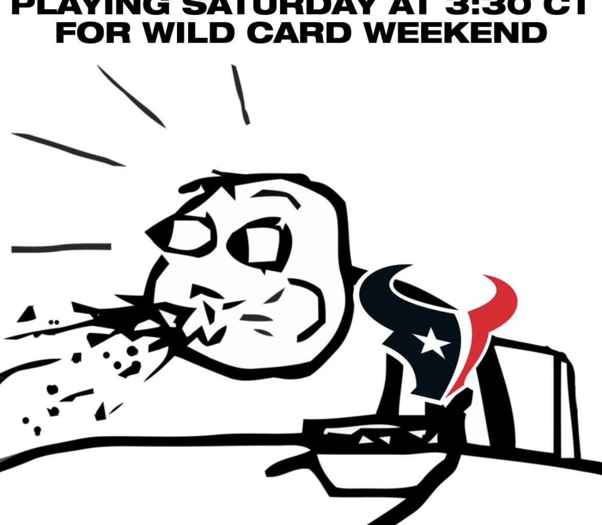 The Texans respond to the Wild Card game being scheduled for MNF 😂: