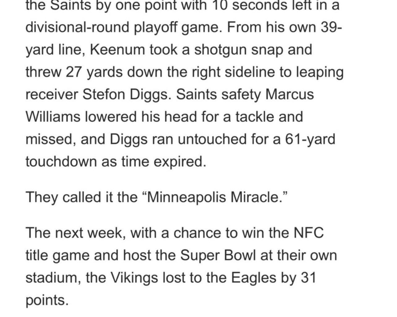 [bearsszn] Bears QB Case Keenum told teammates on Monday to turn the page on their comeback win against the Packers to avoid what happened to the Vikings back in 2018
