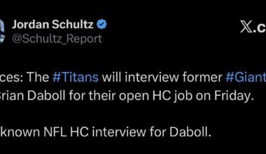 The Titans will interview former Giants HC Brian Daboll