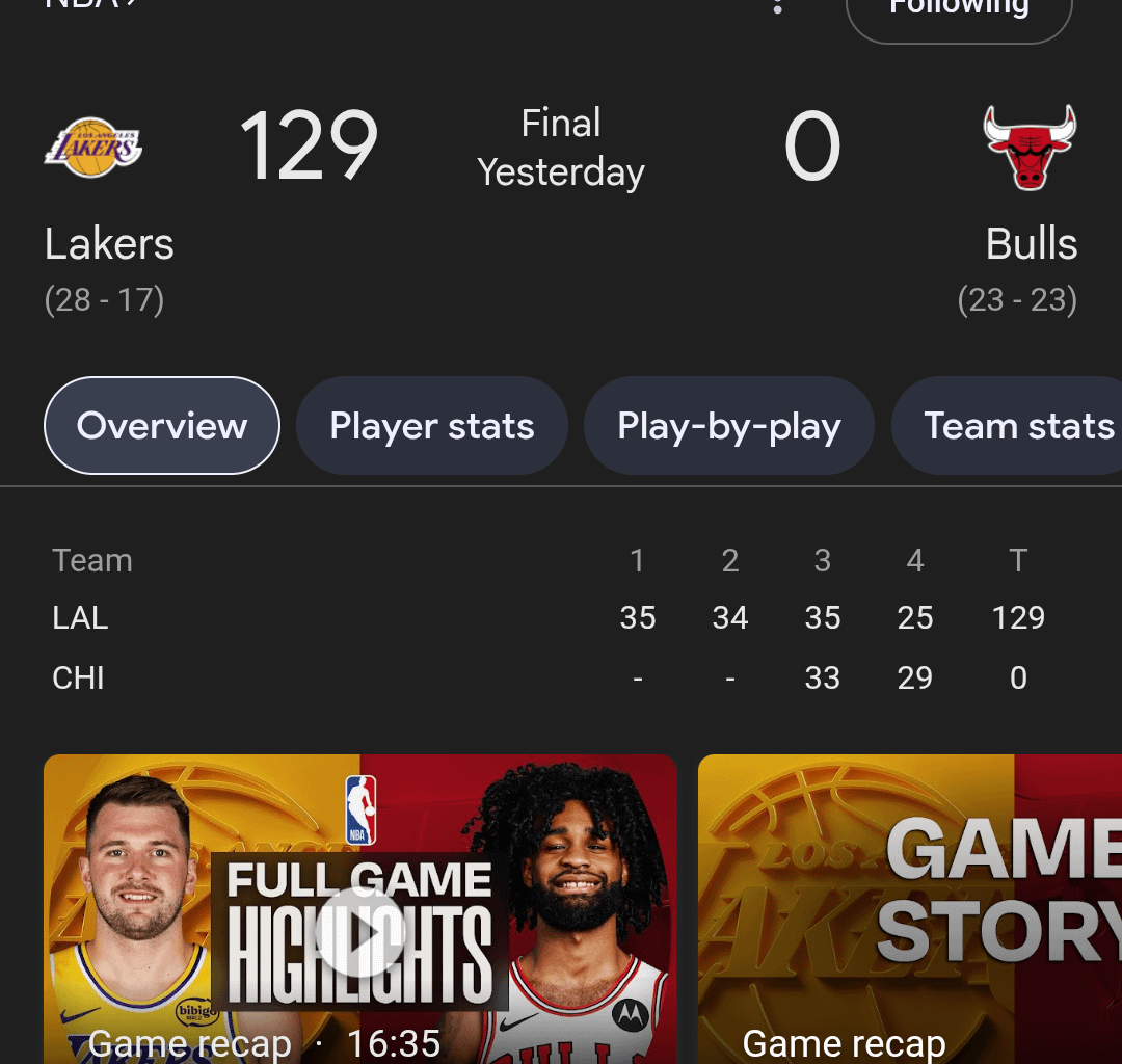 Lakers vs Bulls