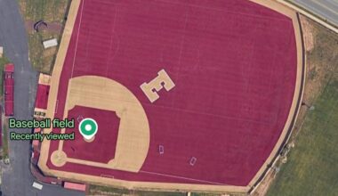 Edison High School in Edison, NJ has a red baseball field. What other non-green baseball fields are there?