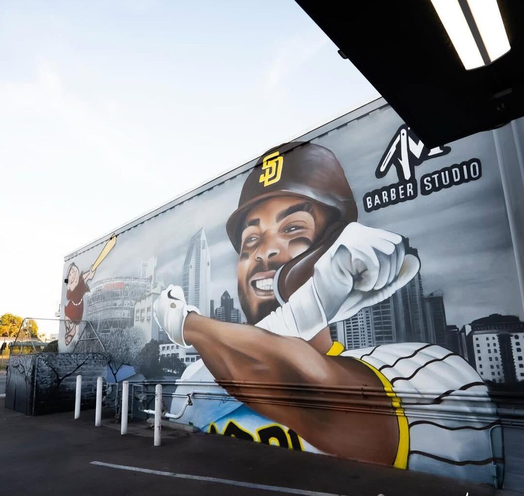 Xander Bogaerts Mural at AM Barber Studio. 📍706 Highland Ave, National City.