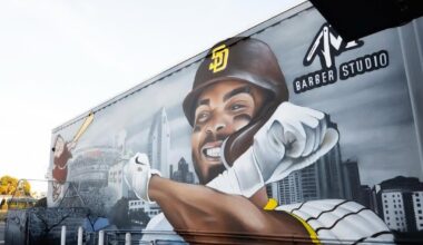 Xander Bogaerts Mural at AM Barber Studio. 📍706 Highland Ave, National City.