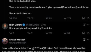 I saw this and have to give Rich some credit for the support, but Shawn Morash from The Fan had a terrible take. Also, we didn’t go from Darnold to Fields—what is this dude talking about?