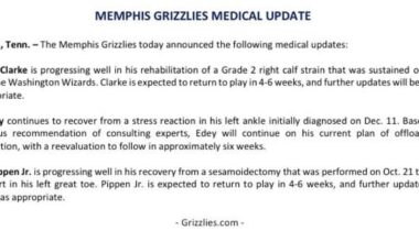 Zach Edey will be reevaluated in 6 weeks