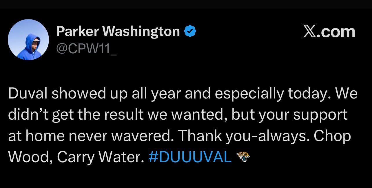 Parker Washington’s Message To The Fans