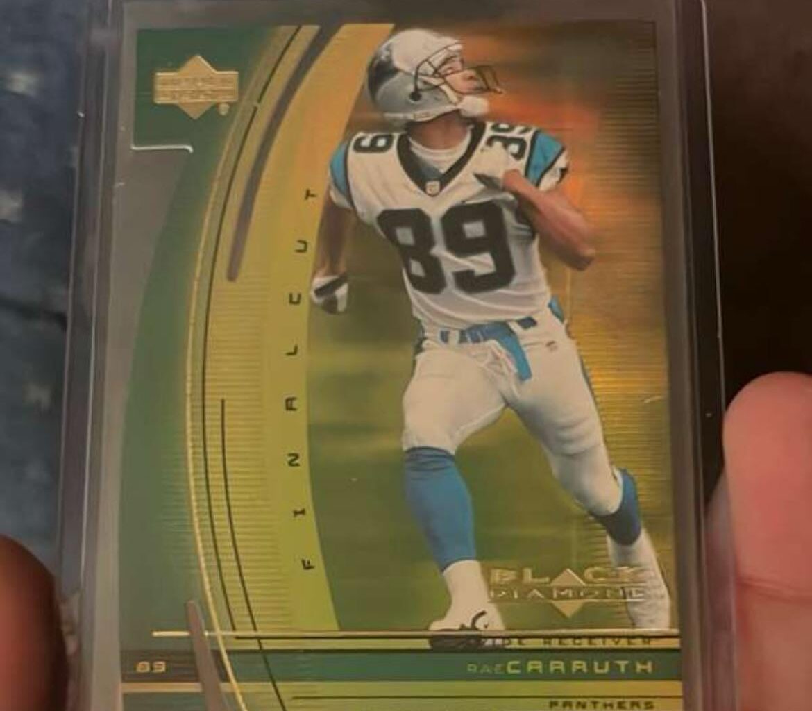 Started collecting trading cards from my favorite players and teams recently. Panthers fan till the end. A dark spot, but a piece of panthers history here