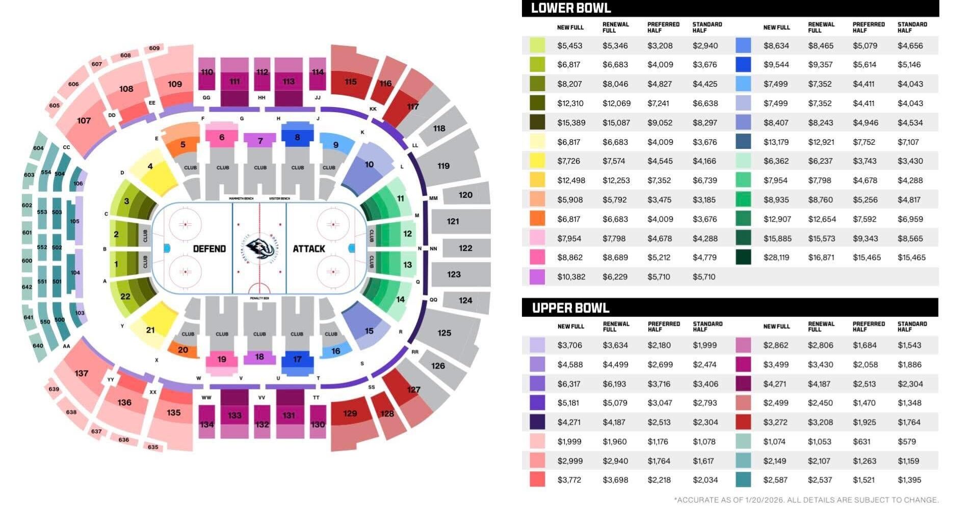 Utah Mammoth 2026-27 Pricing