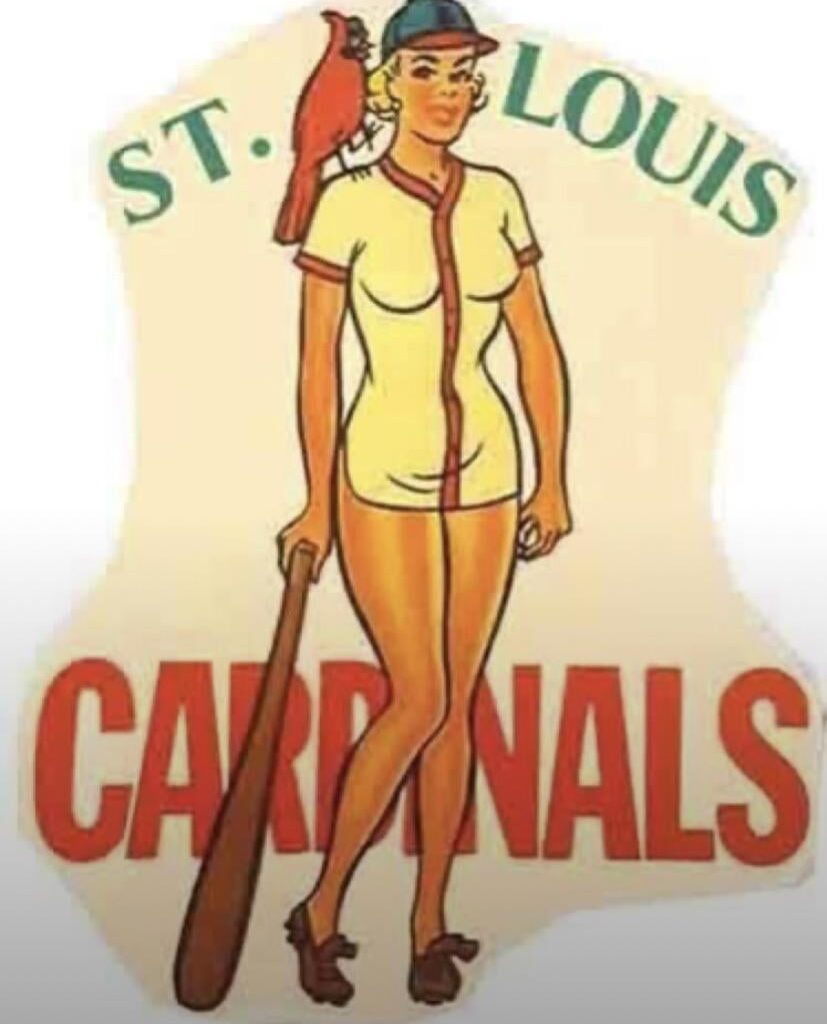 St Louis Cardinals window decal from the 1950s.