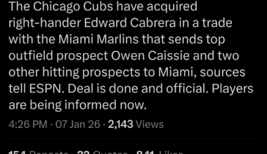 Cubs acquired right hander Edward Cabrera