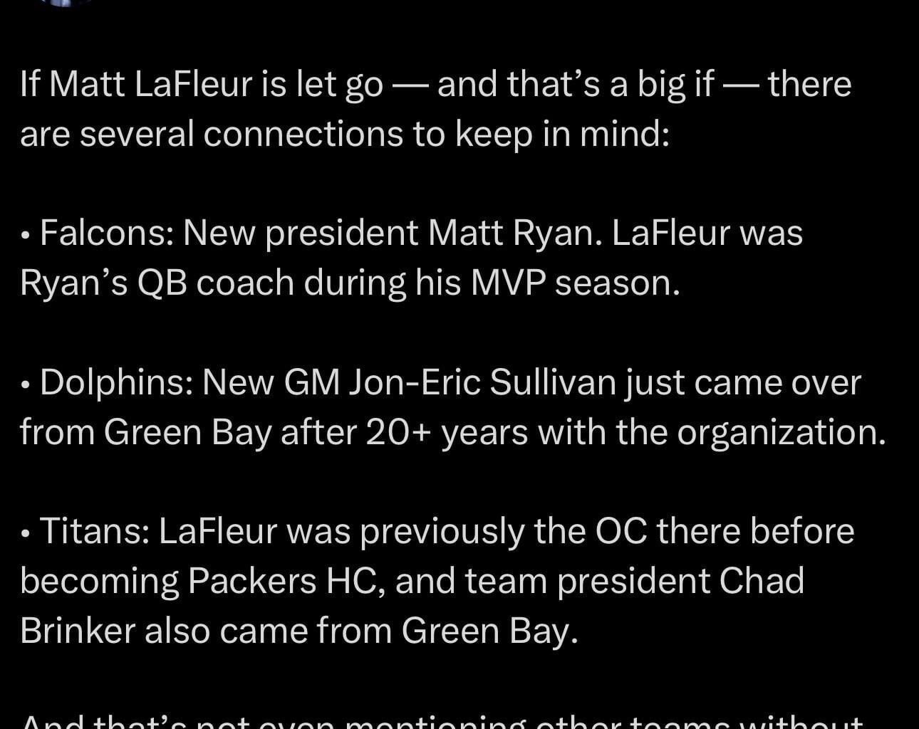 As speculation about Matt LaFleur’s future in Green Bay continues to mount, it is important to keep in mind the multiple connections he has to Nashville.