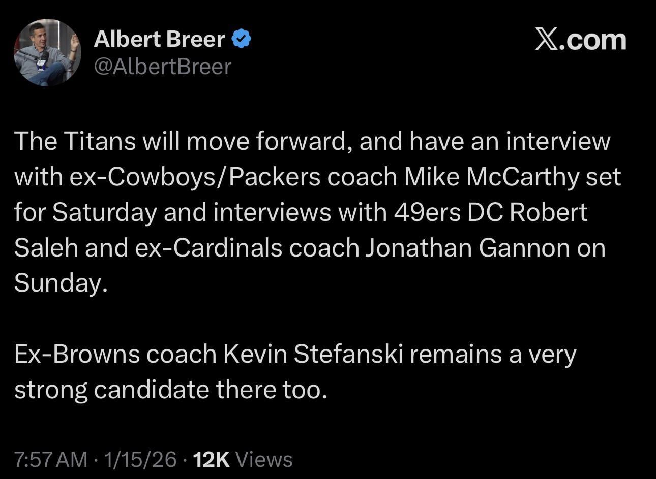 The Titans coaching search continues