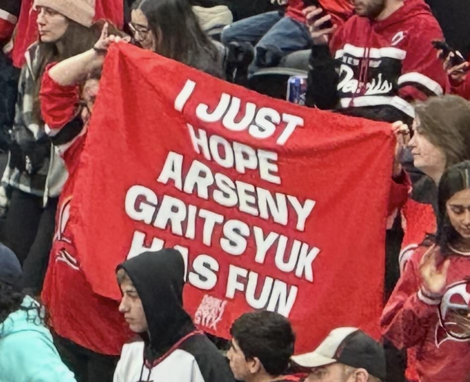 Shoutout to these two legends holding this sign during warm ups
