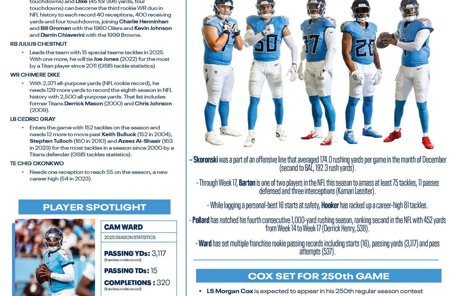 [Titans] Get set for this Sunday’s matchup with @Titans Pregame Notes for Week 18!⬇️