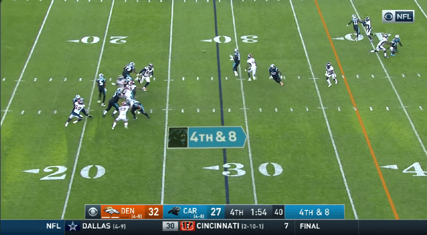 A perfect summary of the Teddy Bridgewater experience in Carolina. Teddy throws a 2 yard checkdown on a crucial 4th and 8 to keep his completion % above 70