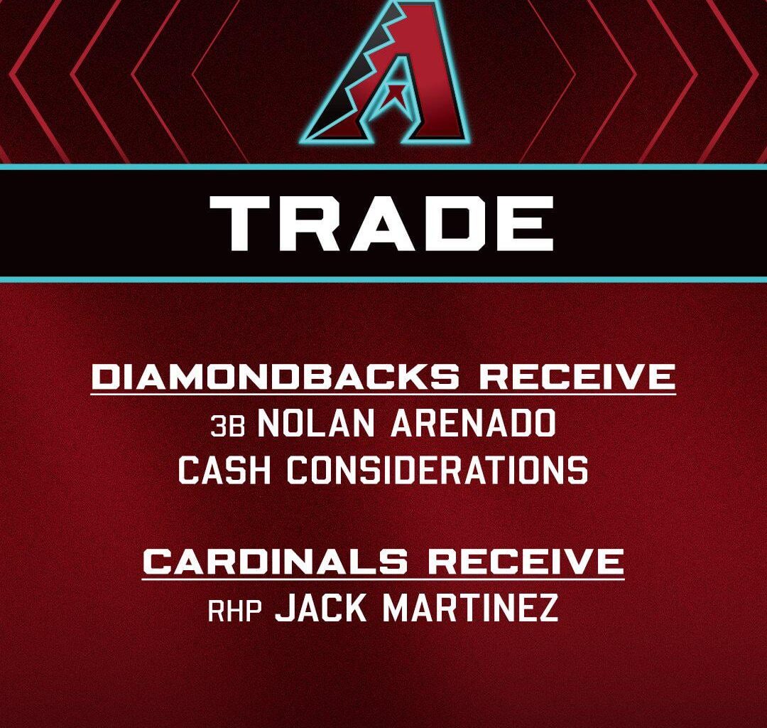 Dbacks trade Jack Martinez (8th round pick of last year's draft) to the Cardinals for Nolan Arenado