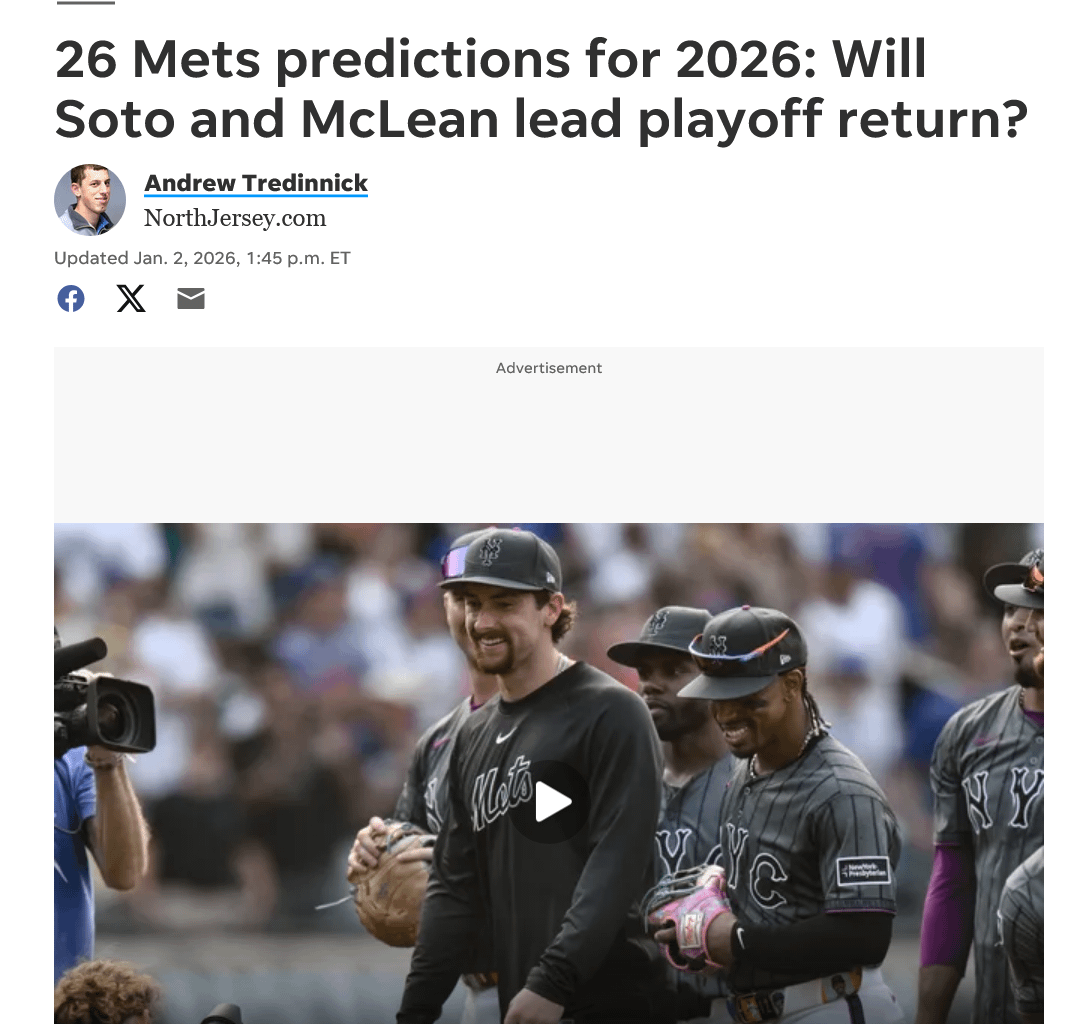 26 Mets predictions for 2026: Will Soto and McLean lead playoff return?