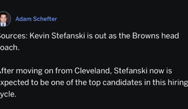 Per Adam Schefter, Kevin Stefanski has been sacked as the HC of the Browns.