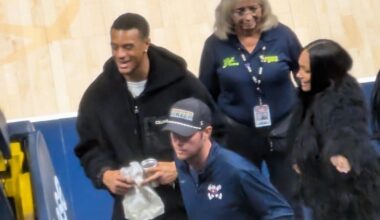 Pat Surtain at the Nuggets game tonight 🧡💙🤍💛