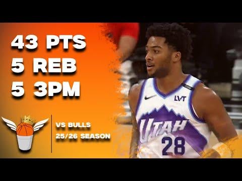Brice Sensabaugh Career High 43 Points vs Bulls Full Highlights! (1/14/2026)