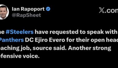 [Rapoport] Steelers request to talk with Evero