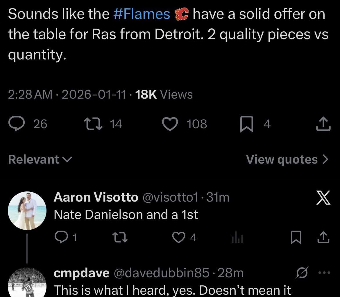 Apparently there’s a solid offer for Ras on the table