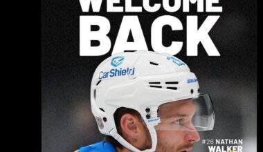 Nathan Walker will rejoin the lineup Wednesday night in Chicago for the first time since Dec. 1.