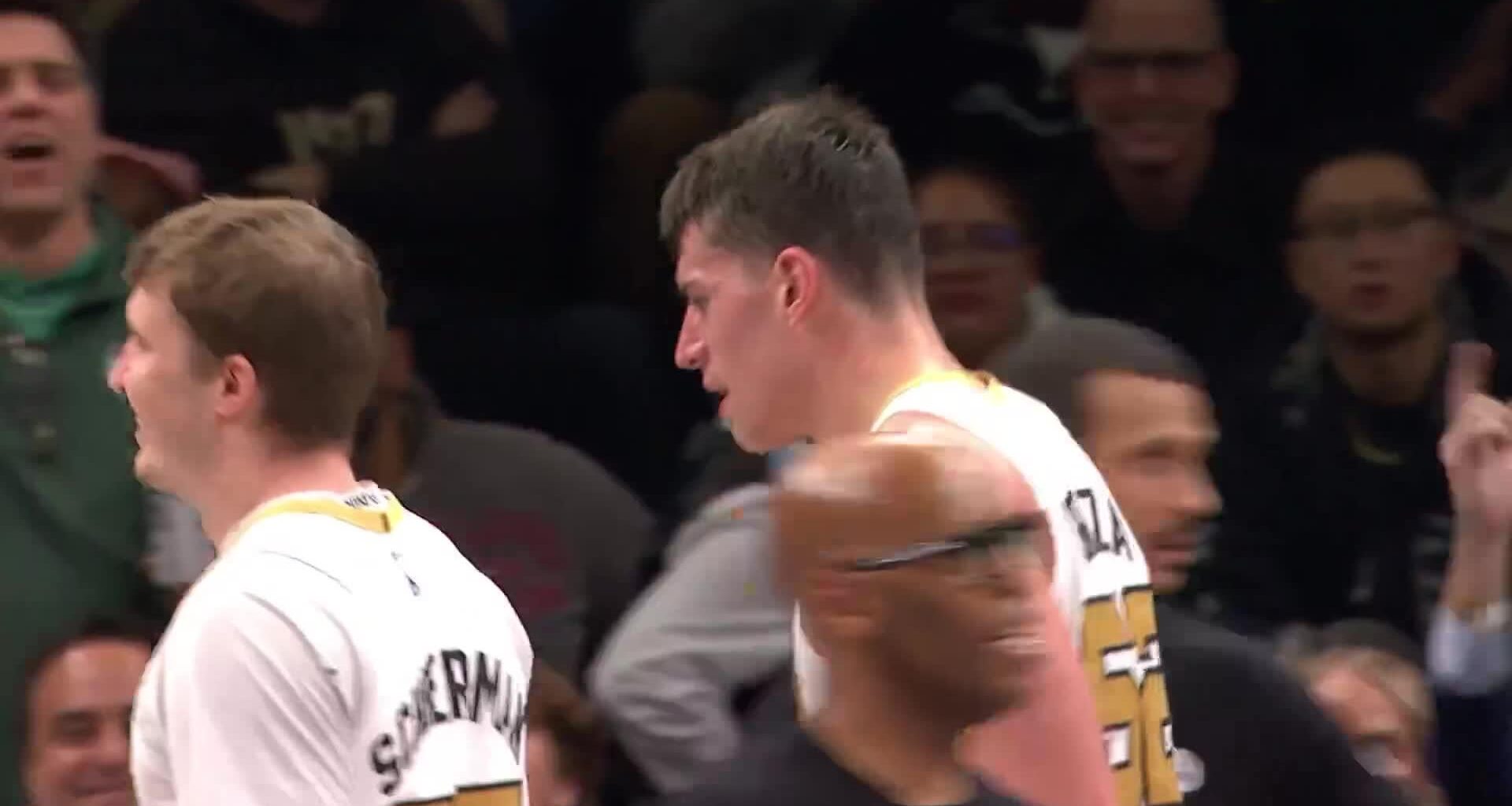 Garzilla gets the entire team hyped with an emphatic block in the 4th