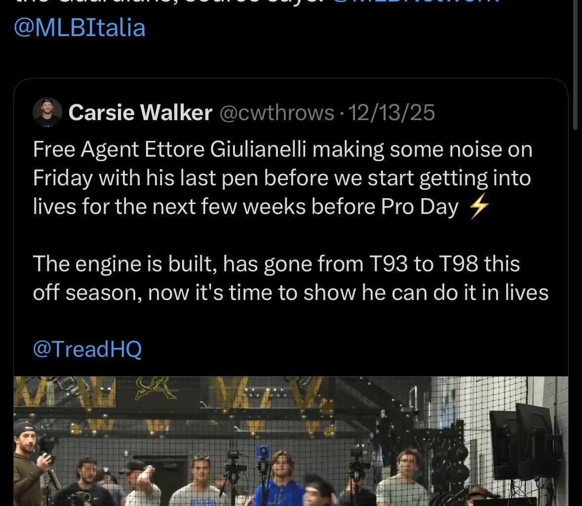 [Morosi] Italian baseball news: RHP Ettore Giulianelli of Rimini has signed a minor league contract with the Guardians, source says. @MLBNetwork @MLBItalia