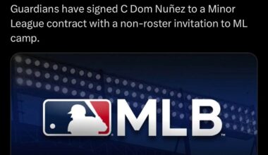 [GuardsInsider] Guardians have signed C Dom Nuñez to a Minor League contract with a non-roster invitation to ML camp.