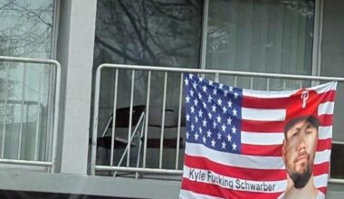 Kyle Fucking Schwarber, love whoever’s flag this is in Central PA 🫡