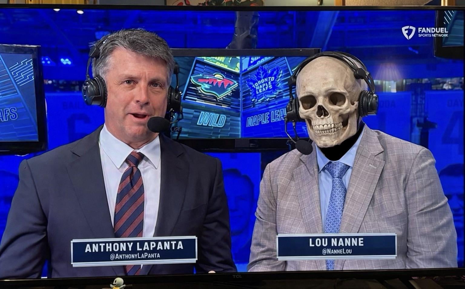 Great seeing Lou Nanne still at it.