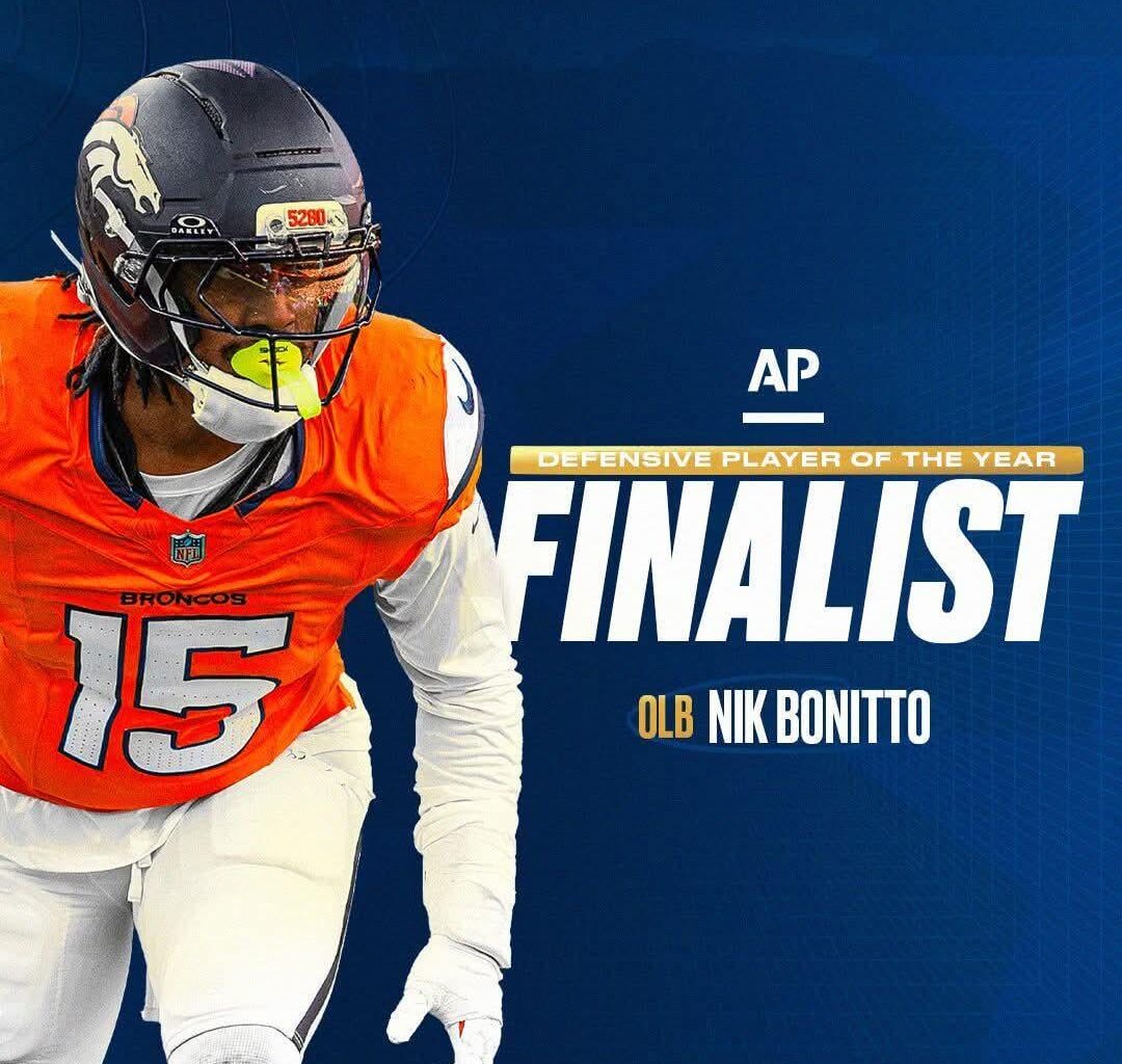 Congrats to OLB Nik Bonitto on being named a finalist for the AP Defensive Player of the Year award!