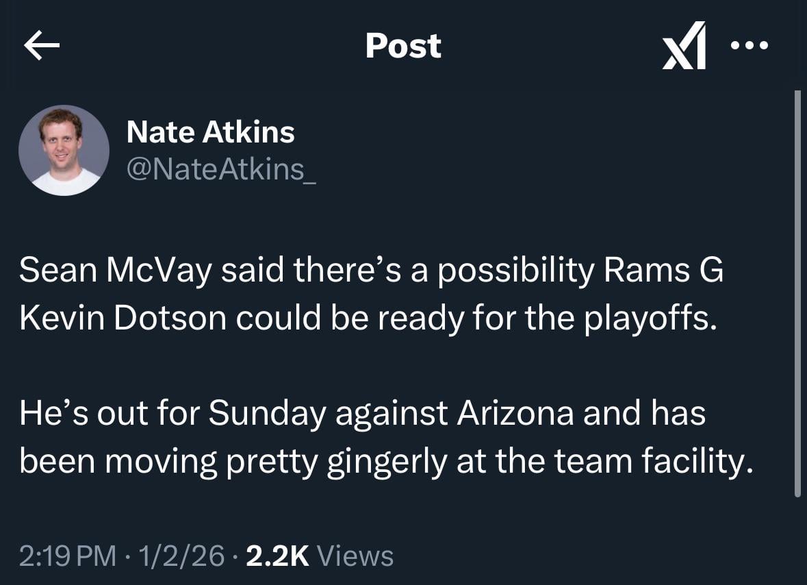 Injury Update on Kevin Dotson