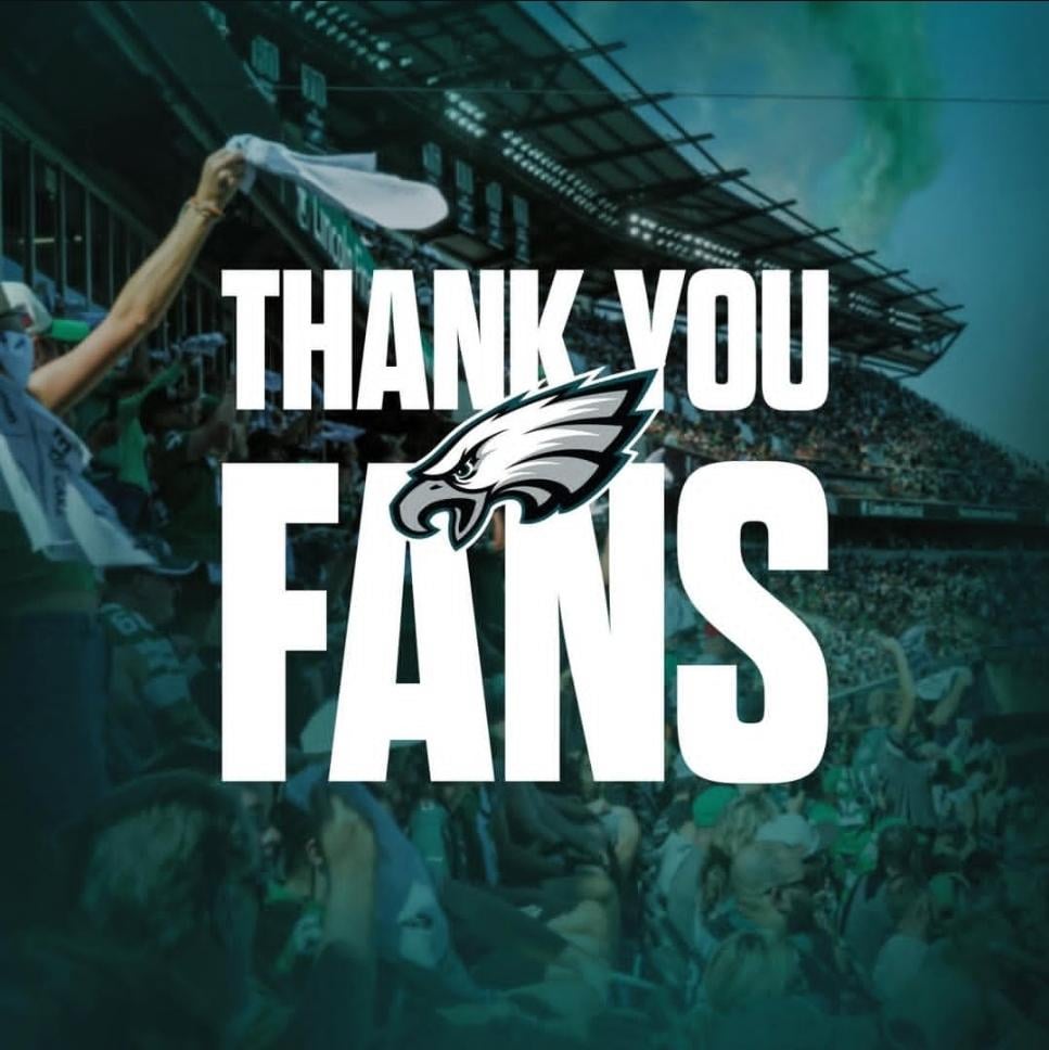 [PhiladelphiaEagles] #EaglesEverywhere, you were with us every step of the way. Thank you 💚