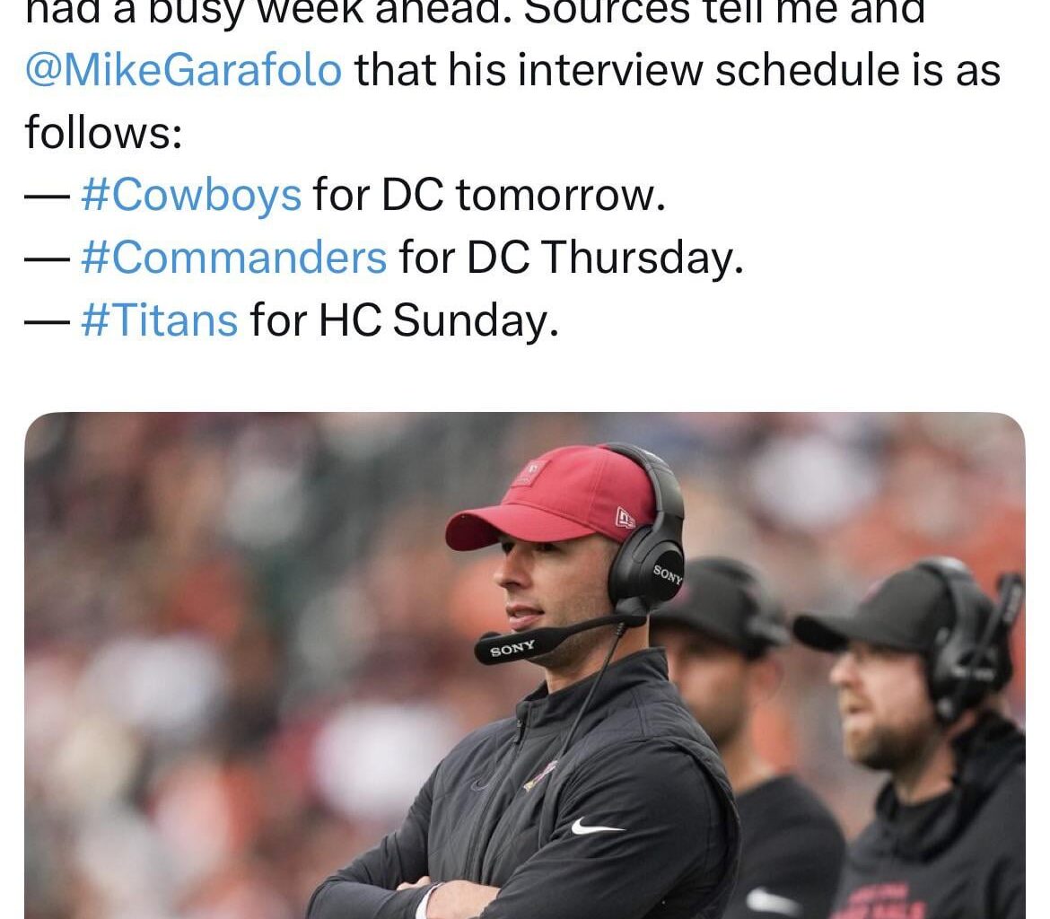 We’re interviewing former Cardinals HC Jonathan Gannon for our open DC position