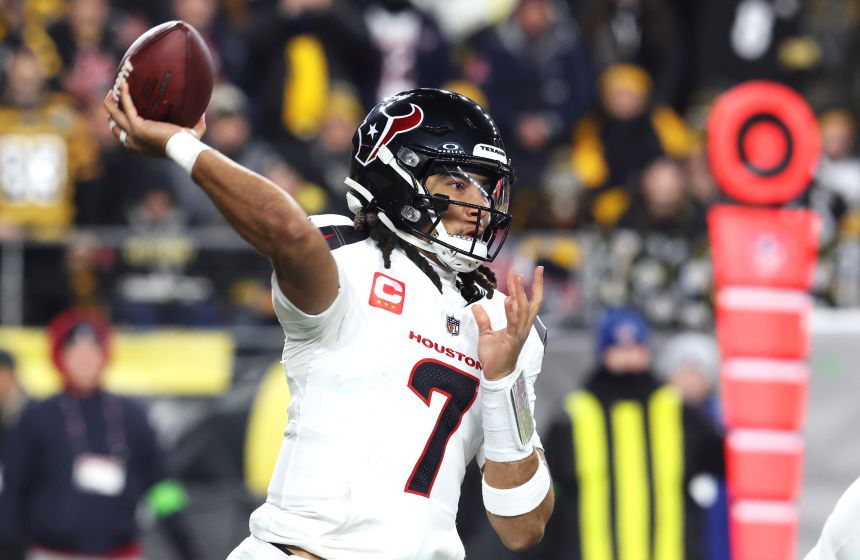 Houston Texans quarterback CJ Stroud throws during the first half against Pittsburgh on Monday.
