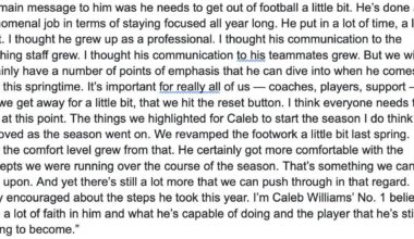 [Jahns] Bears coach Ben Johnson on QB Caleb Williams