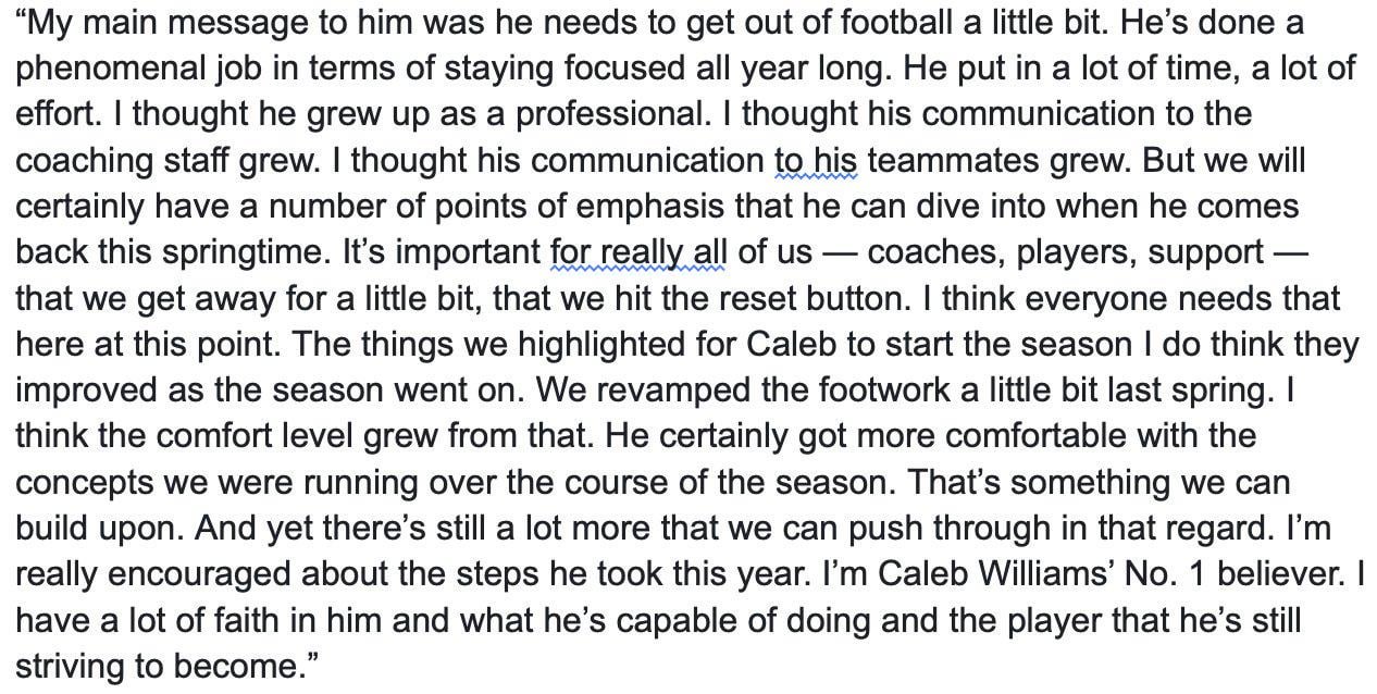 [Jahns] Bears coach Ben Johnson on QB Caleb Williams