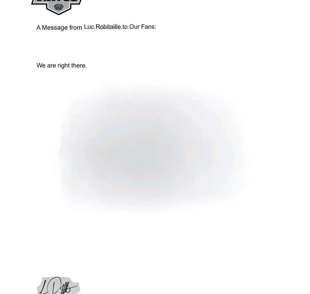 A Message from Luc Robitaille