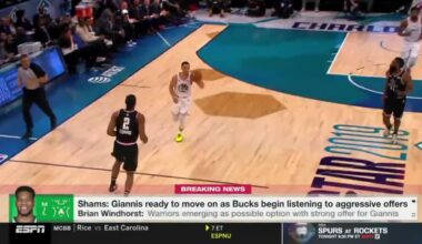 [Windhorst] Other teams interested in Giannis Antetokounmpo will “have to try to beat” a strong offer from the Golden State Warriors. The Warriors have the most “straightforward” trade package for Giannis Antetokounmpo.
